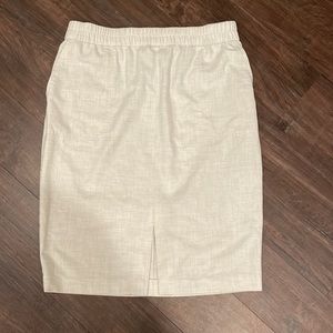 Loft cream elastic waist skirt